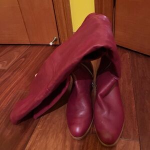 Schutz Sivana over the knee red boot